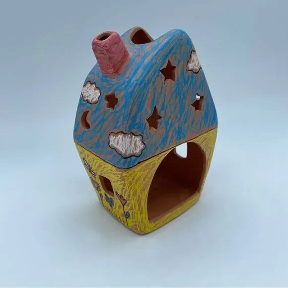 Home Sweet Home Terra Cotta House Tea Candle Display Burner - Picture 4 of 5